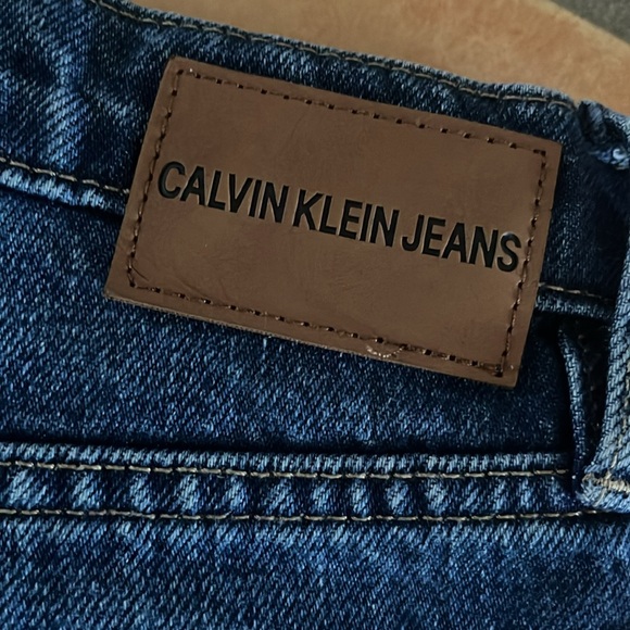 Blue denim ripped distressed Calvin Klein Jeans shorts - Picture 4 of 4